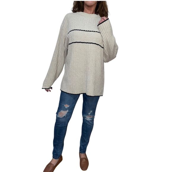 Vintage Beige Oversized Acrylic Knit Grandpa Sweater Large - Picture 10 of 13